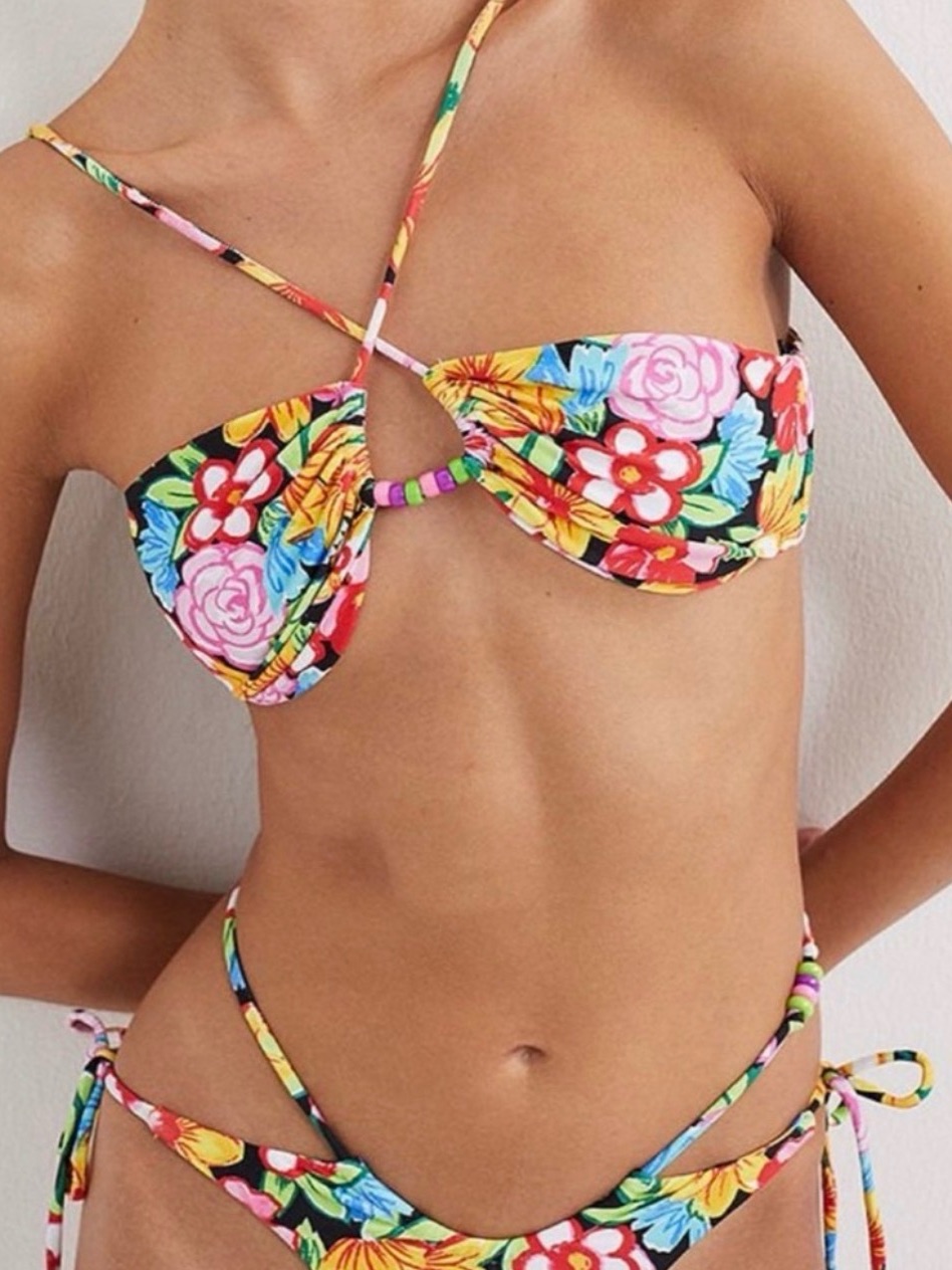 For Love & Lemons Tiana Floral Bandeau Bikini Set